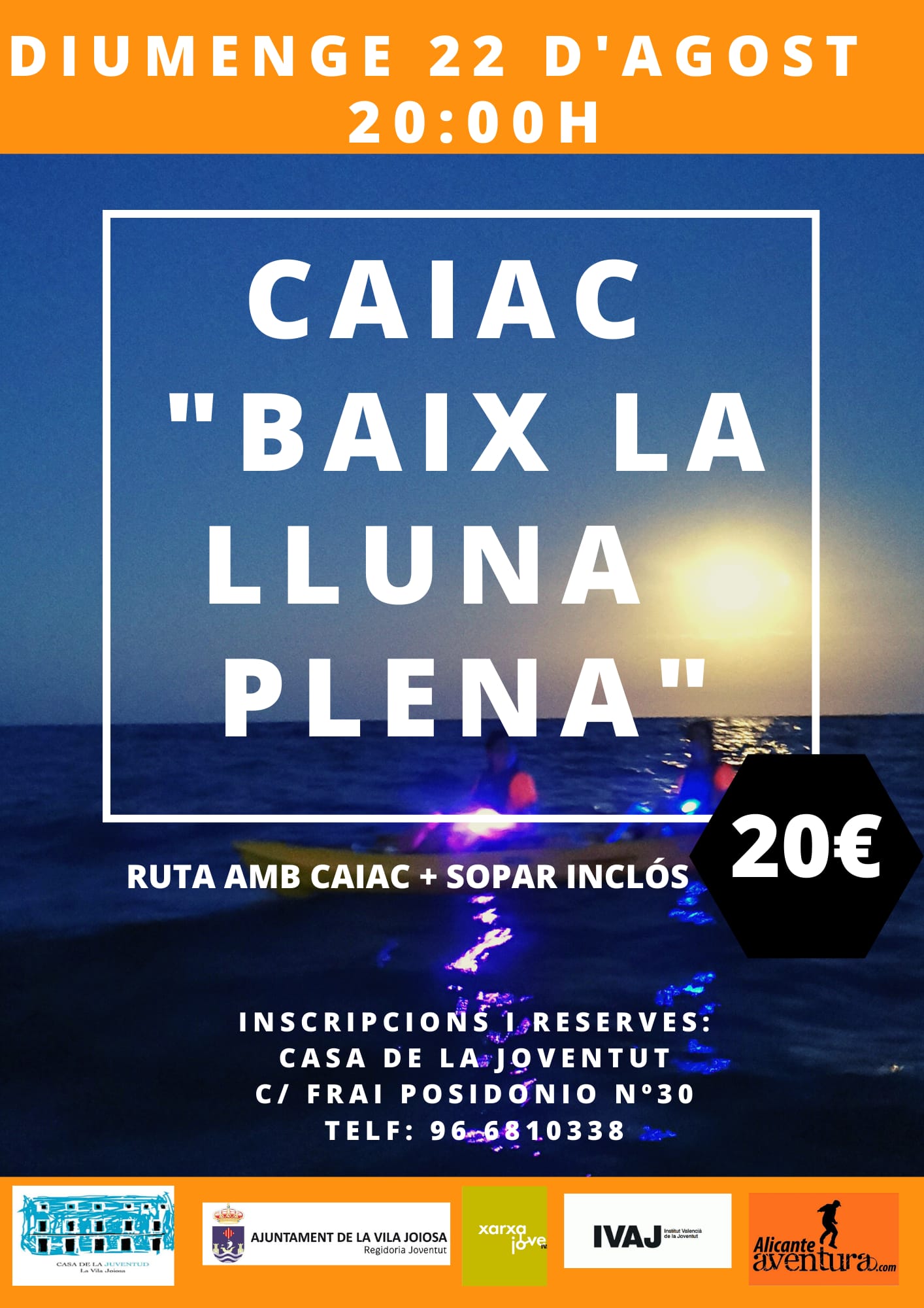 El Ayuntamiento de La Vila Joiosa prepara una nueva edición de 'kayak bajo la luna' El Ayuntamiento de La Vila Joiosa prepara una nueva edición de 'kayak bajo la luna'