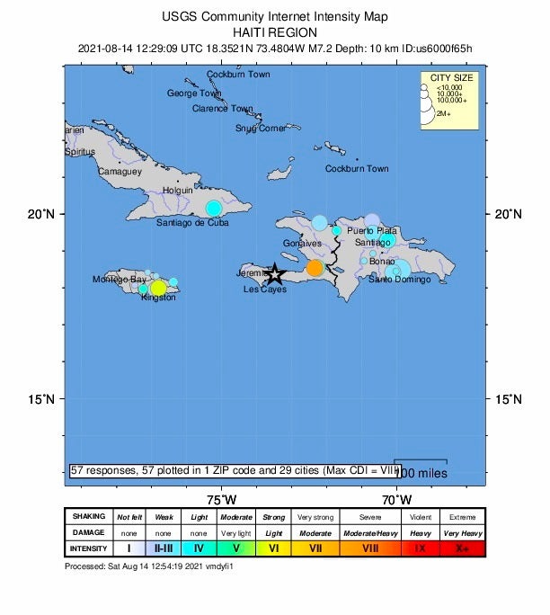 Un fuerte terremoto de magnitud 7,2 sacude Haití y deja al menos cinco muertos Un fuerte terremoto de magnitud 7,2 sacude Haití y deja al menos cinco muertos