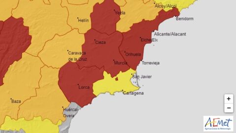 Alerta roja por calor el domingo en parte de la provincia de Alicante Alerta roja por calor el domingo en parte de la provincia de Alicante