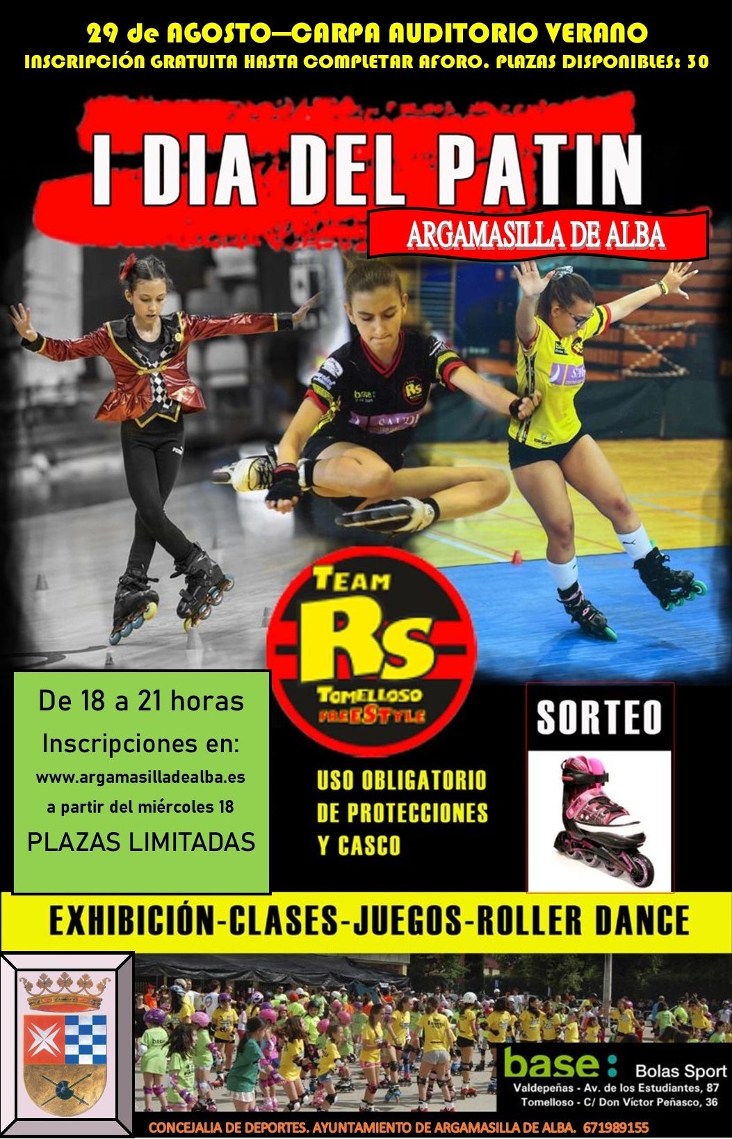 La Concejalía de Deportes organiza para el 29 de agosto el I Día del Patín La Concejalía de Deportes organiza para el 29 de agosto el I Día del Patín