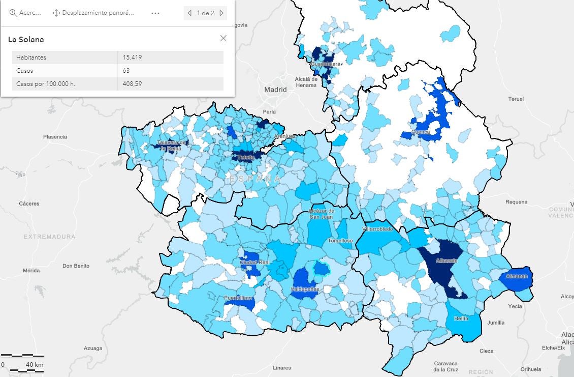 Valdepeñas y La Solana entre las tres localidades con más contagios de la provincia Valdepeñas y La Solana entre las tres localidades con más contagios de la provincia