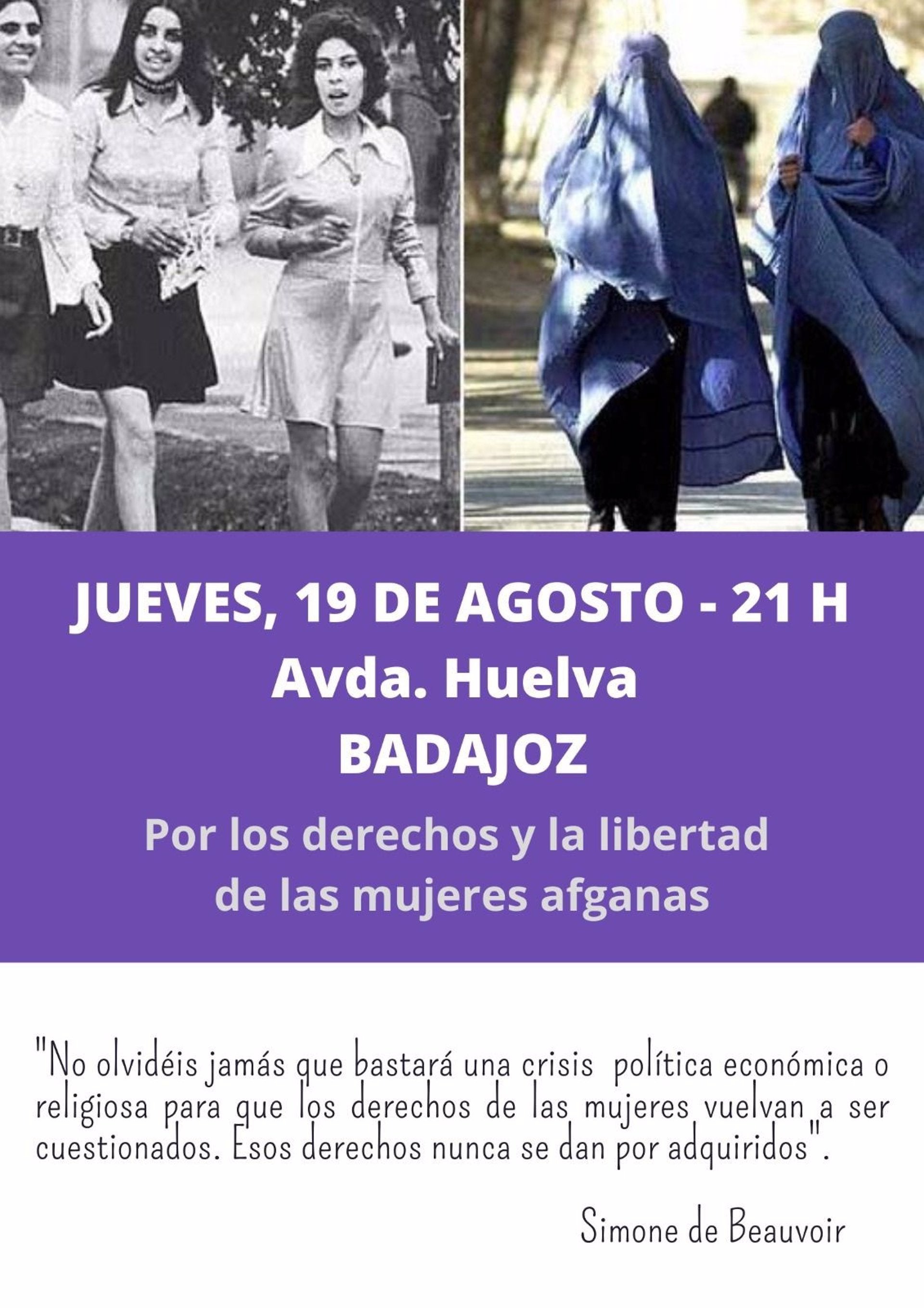 La Plataforma 8M de Badajoz convoca una concentración a favor de las mujeres afganas La Plataforma 8M de Badajoz convoca una concentración a favor de las mujeres afganas