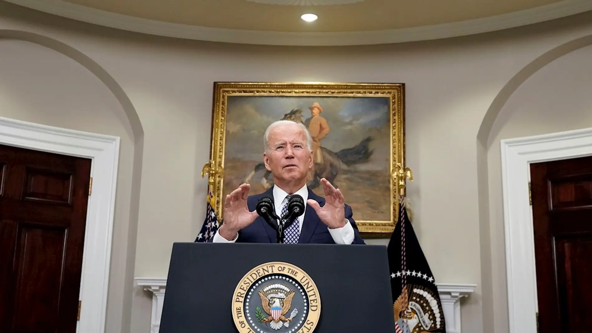 El presidente de Estados Unidos, Joe Biden, habla en conferencia de prensa en la Casa Blanca, en Washington