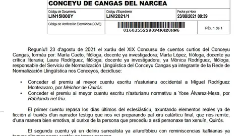 Acta del jurado Acta del jurado