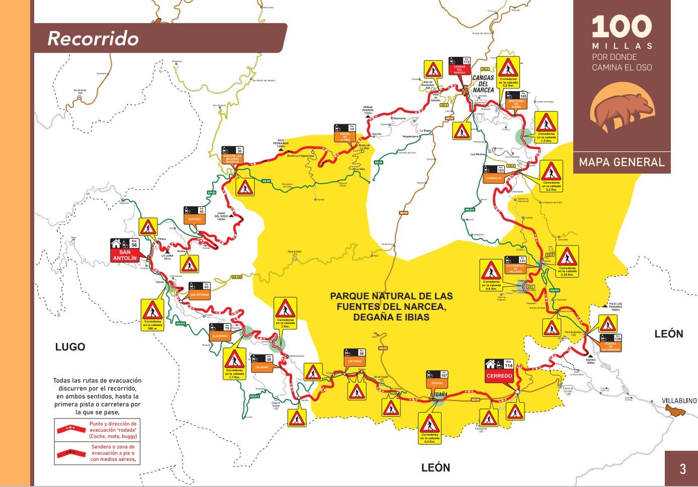 Éste es el recorrido que seguirá la prueba `100 Millas por donde camina el oso´ Éste es el recorrido que seguirá la prueba `100 Millas por donde camina el oso´