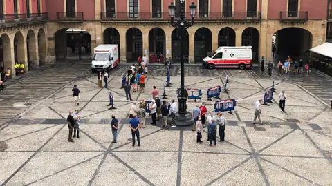 Vacunación sin cita en la Plaza Mayor de Gijón Vacunación sin cita en la Plaza Mayor de Gijón