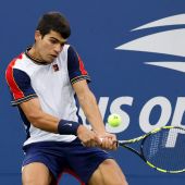 Carlos Alcaraz durante un partido en el US Open