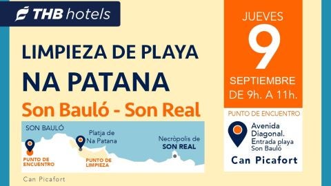 THB hotels organiza la limpieza de la playa de na Patana, en Can Picafort