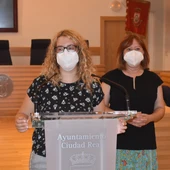 Sara Martínez y Matilde Hinojosa durante la rueda de prensa Sara Martínez y Matilde Hinojosa durante la rueda de prensa