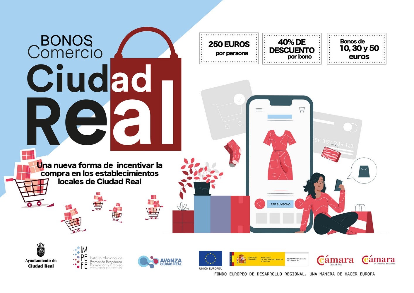 El Ayuntamiento de Ciudad Real realiza un llamamiento para que se gasten los "Bonos del comercio" antes del 30 de septiembre El Ayuntamiento de Ciudad Real realiza un llamamiento para que se gasten los "Bonos del comercio" antes del 30 de septiembre