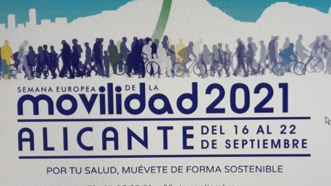 Cartel de la Semana Europea de la Movilidad en Alicante 2021