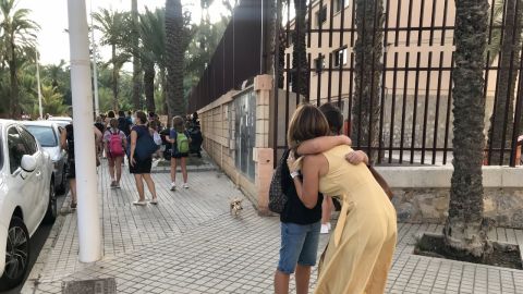 Primer d&iacute;a del curso escolar 2021-2022 en un colegio de Elche.