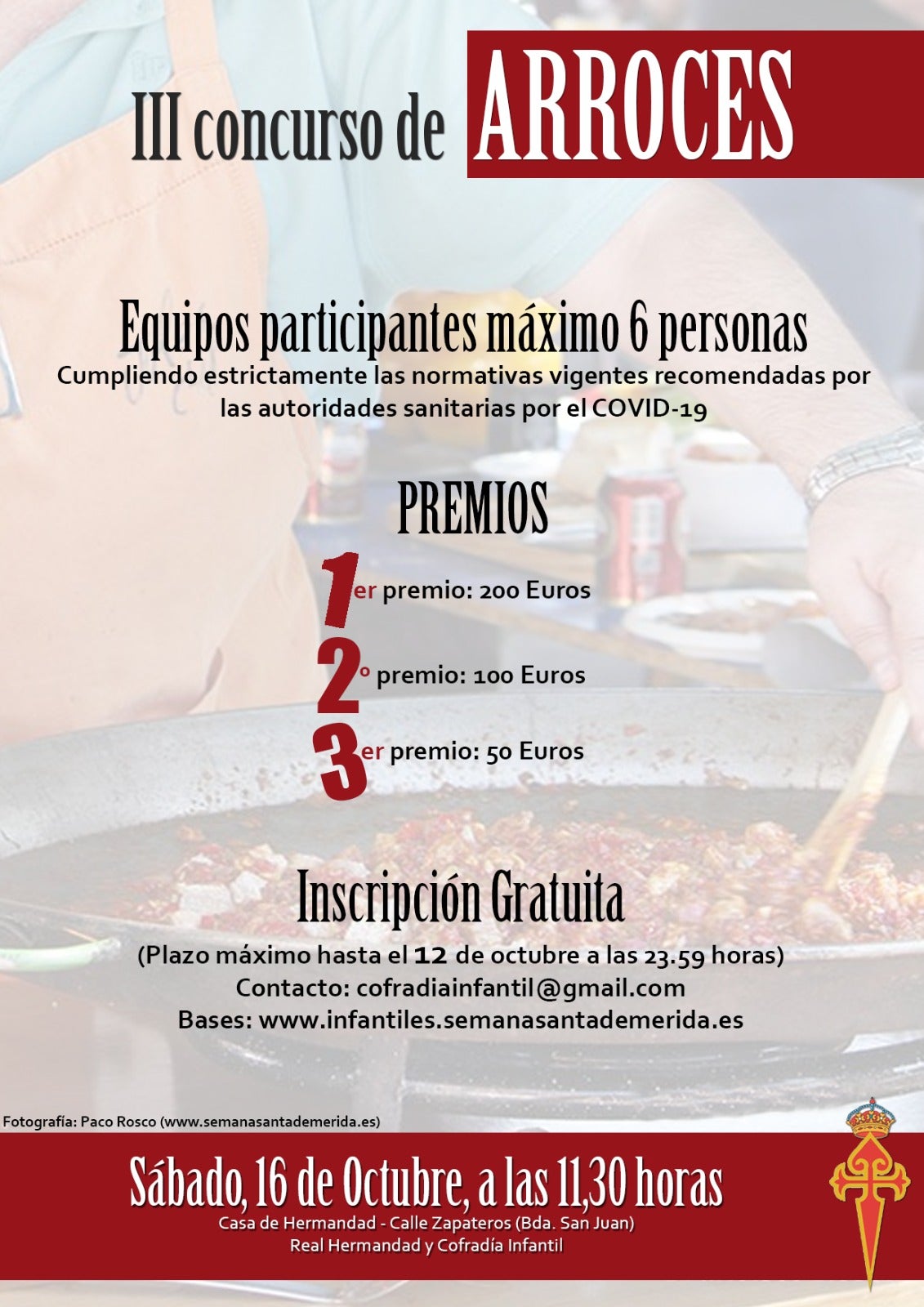 La Cofradía Infantil celebrará su III Concurso de Arroces el 16 de octubre La Cofradía Infantil celebrará su III Concurso de Arroces el 16 de octubre