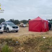 La Guardia Civil trabaja en un dispositivo de búsqueda de una persona desaparecida en el pantano del Guajaraz en Argés