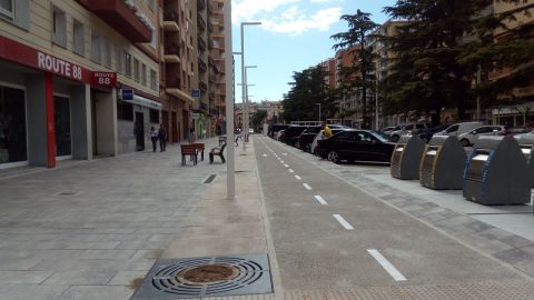 Carril bici en el Paseo Ram&oacute;n y Cajal