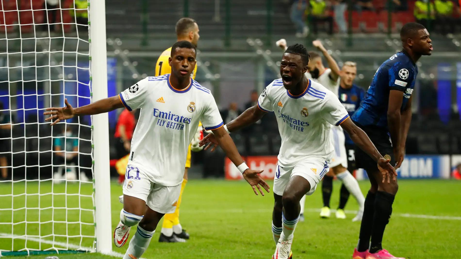 Rodrygo celebra su gol ante el Inter