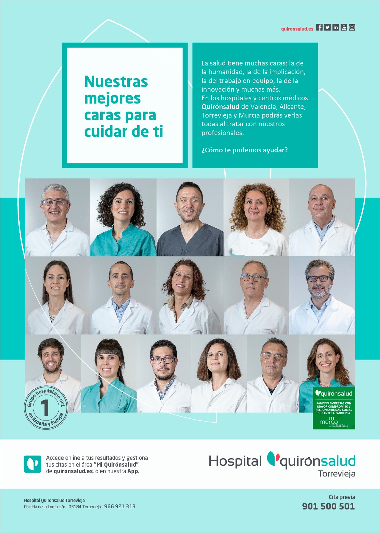 Quirónsalud presenta la campaña 'Nuestras mejores caras para cuidar de ti' Quirónsalud presenta la campaña 'Nuestras mejores caras para cuidar de ti'