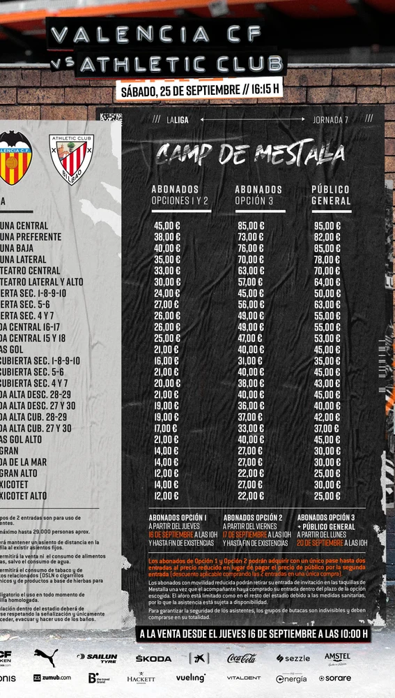 Precio de las entradas vs Athletic Bilbao