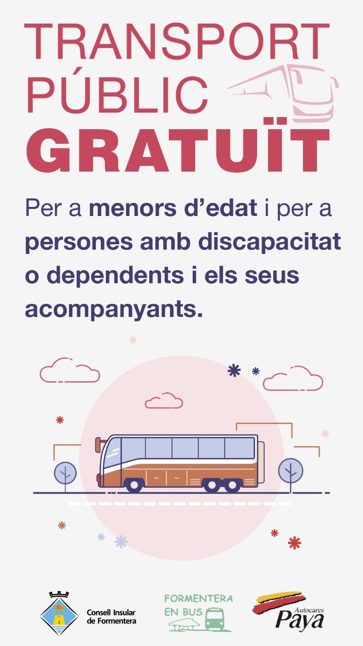 Formentera: 12.723 menores y personas con discapacidad han usado el transporte público gratuito este verano Formentera: 12.723 menores y personas con discapacidad han usado el transporte público gratuito este verano