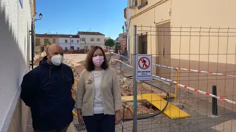 Melchor y Ortega visitando obras Melchor y Ortega visitando obras