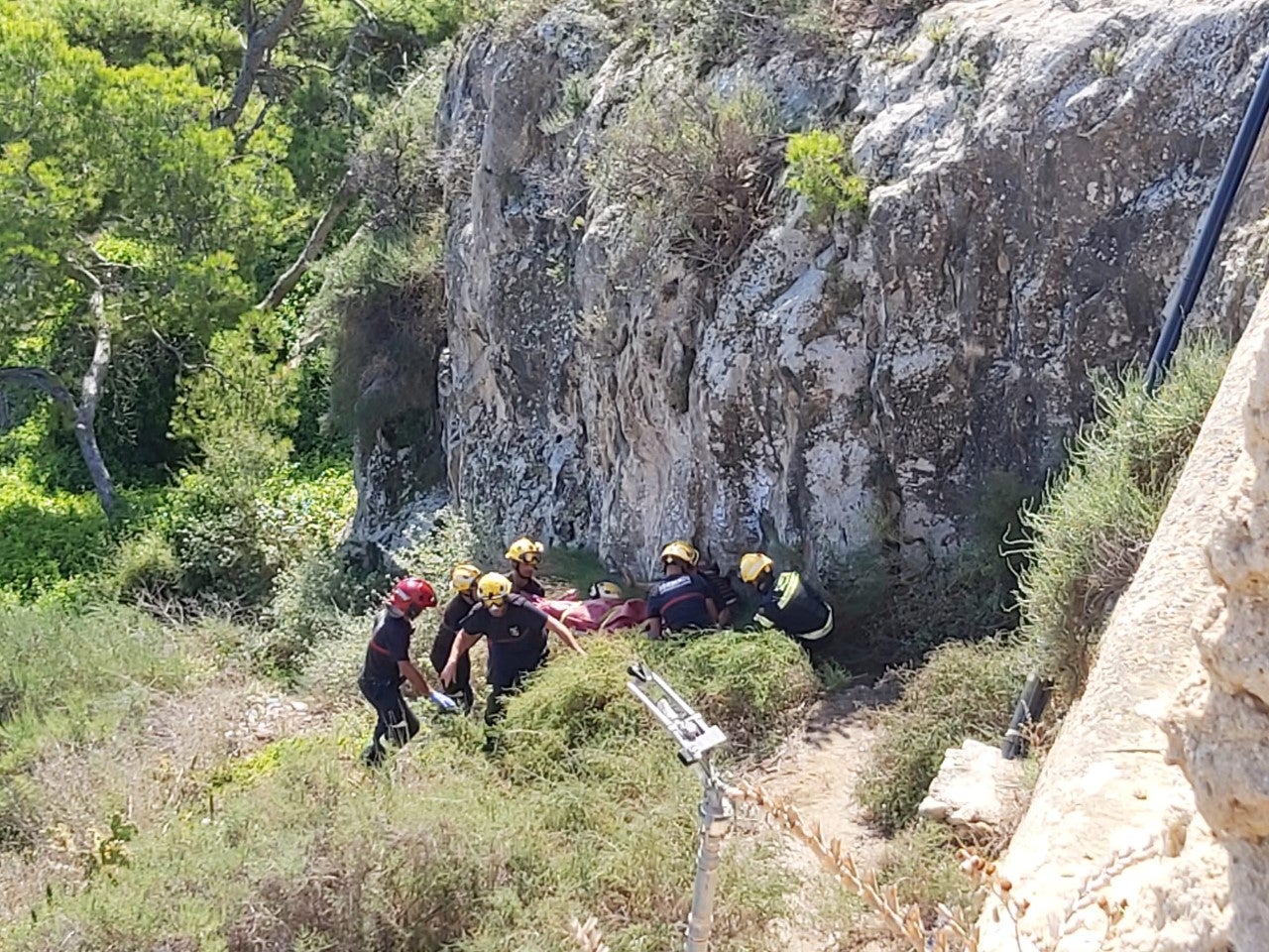 Una persona resulta herida al caer desde una altura de cinco metros en el castillo de Santa Bárbara Una persona resulta herida al caer desde una altura de cinco metros en el castillo de Santa Bárbara