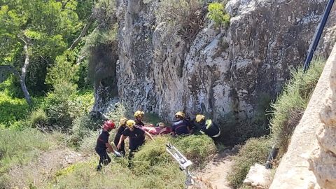 El herido se encontraba en una zona de difícil acceso El herido se encontraba en una zona de difícil acceso
