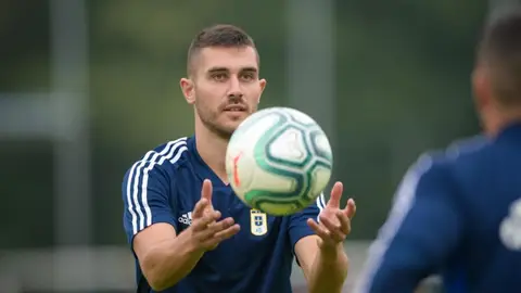 Lucas Ahijado, jugador del Real Oviedo Lucas Ahijado, jugador del Real Oviedo