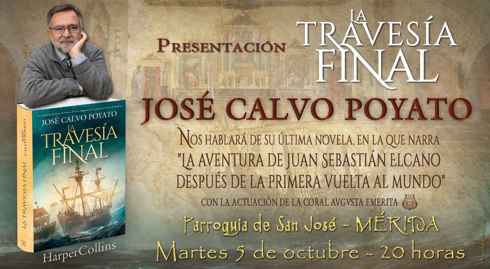 El escritor José Calvo Poyato presenta su nueva novela “La Travesía Final” en Mérida El escritor José Calvo Poyato presenta su nueva novela “La Travesía Final” en Mérida