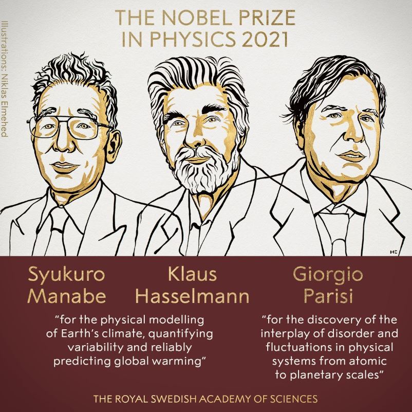 Syukuro Manabe, Klaus Hasselmann y Giorgi Paris, ganadores del Nobel de Física 2021 Syukuro Manabe, Klaus Hasselmann y Giorgi Paris, ganadores del Nobel de Física 2021