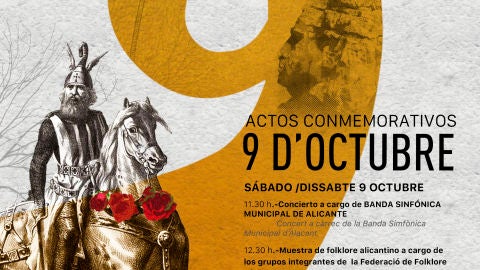 Cartel y programa de los actos del 9 d&#39;Octubre en Alicante 