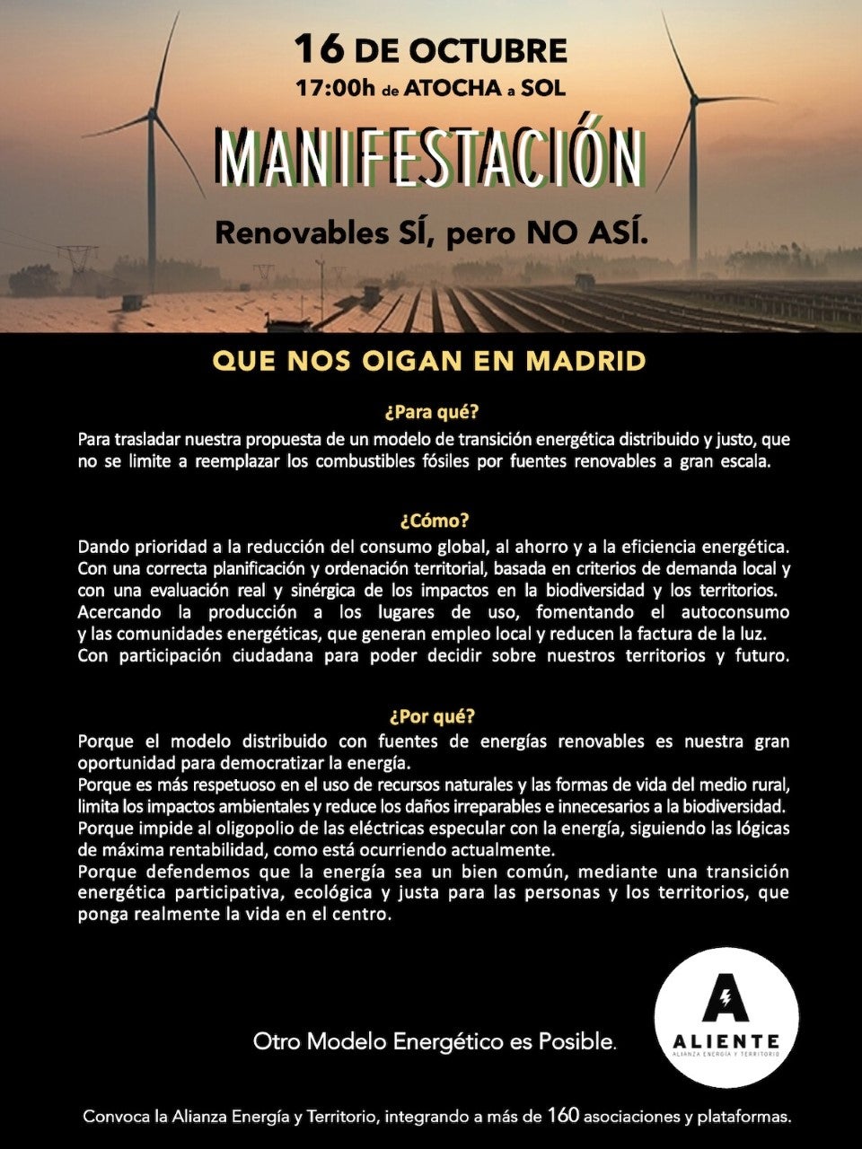 "Renovables SÍ, pero NO ASÍ" "Renovables SÍ, pero NO ASÍ"