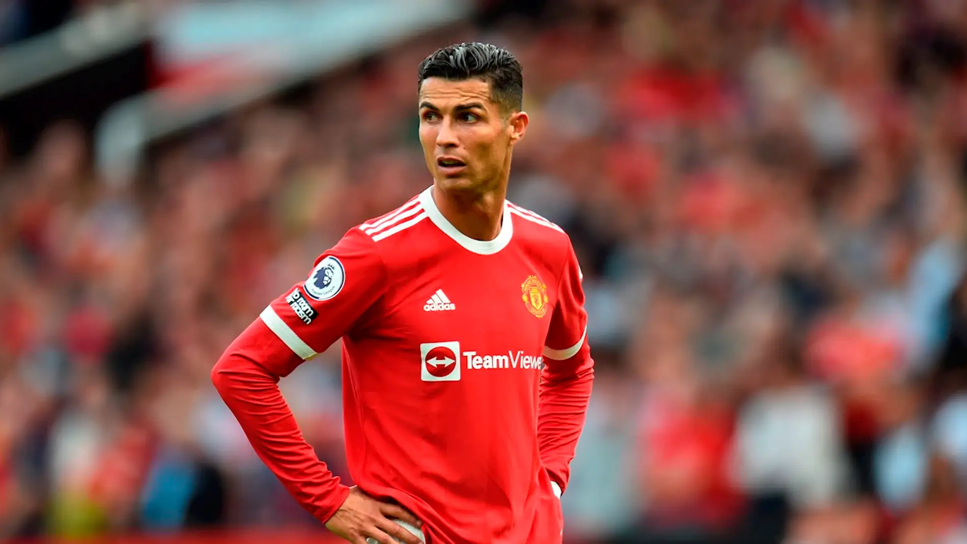 Cristiano Ronaldo durante un partido con el Manchester United