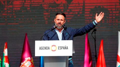 El presidente de Vox, Santiago Abascal, ha presentado ests domingo la &quot;Agenda España&quot;, en el acto de cierre de &quot;Viva 21. La España en pie&quot; en Madrid.