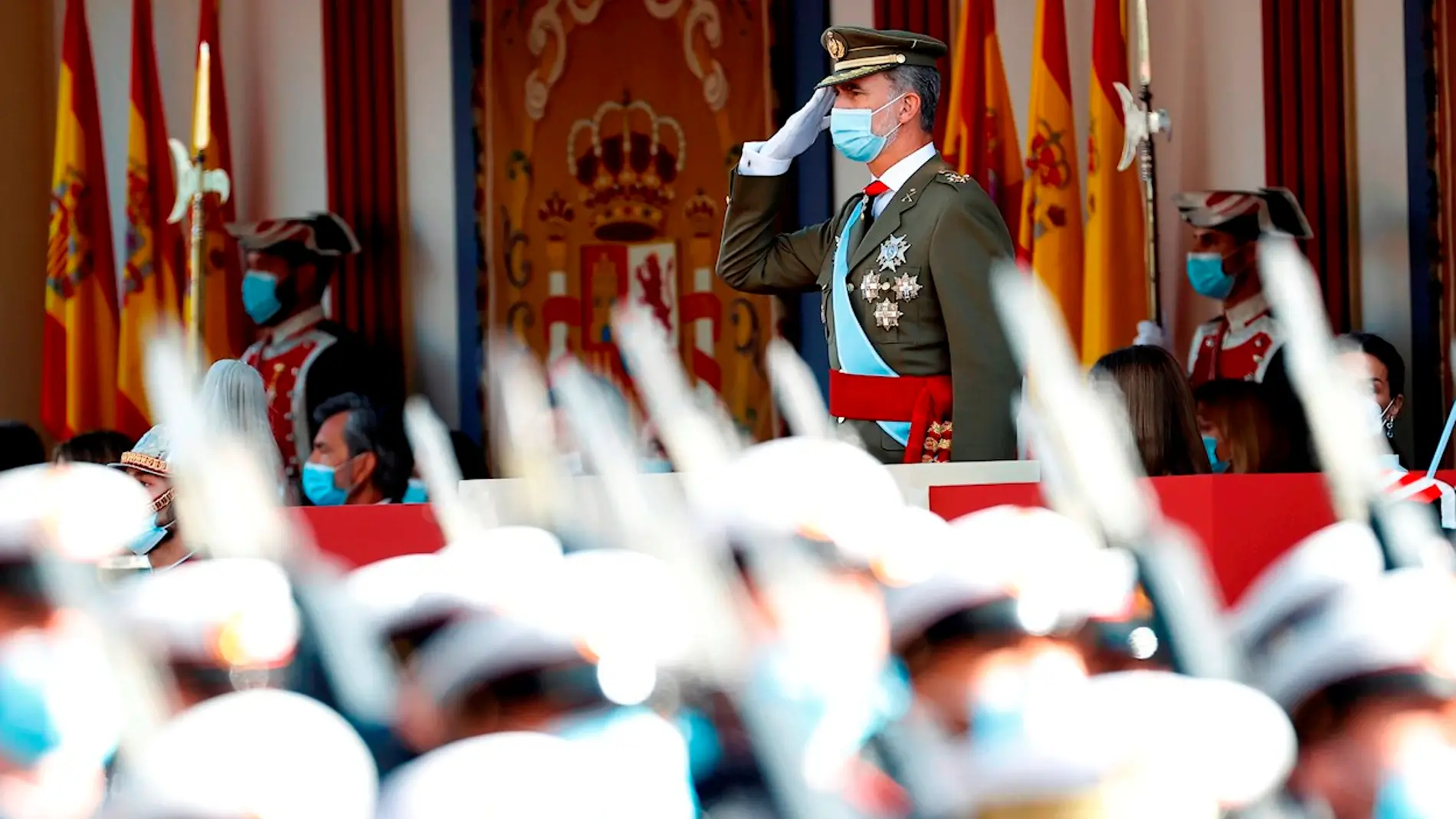 El rey Felipe VI durante el desfile militar del 12 de Octubre.