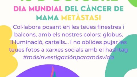 Cartel del Día Mundial del Cáncer de Mama con Metástasis