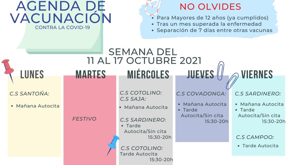 Lugares, días y horas para recibir la vacuna contra el coronavirus sin cita previa en Cantabria