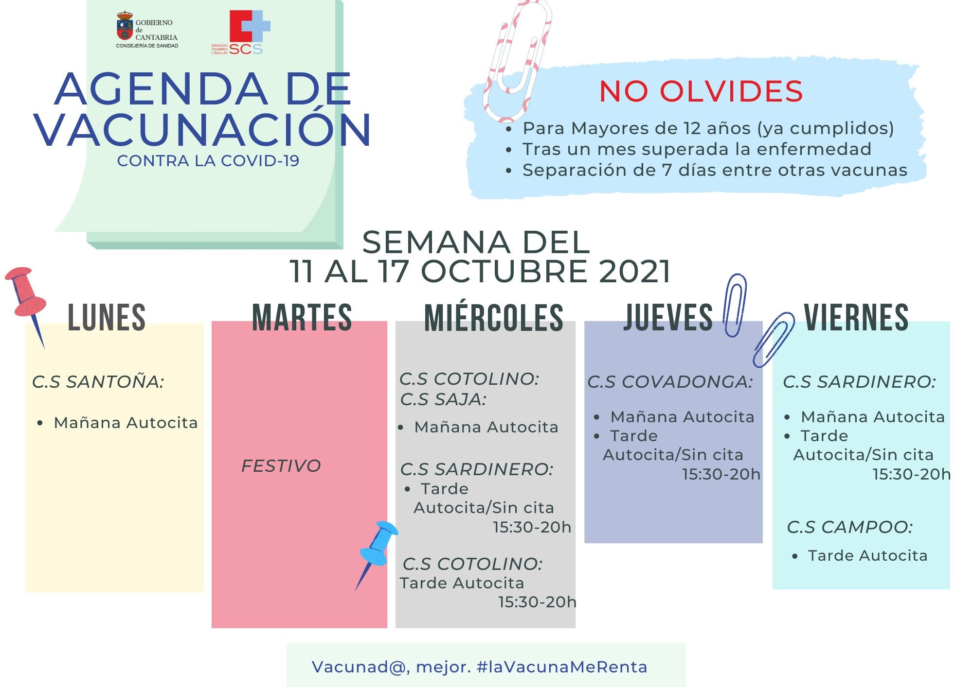 Lugares, días y horas para recibir la vacuna contra el coronavirus sin cita previa en Cantabria Lugares, días y horas para recibir la vacuna contra el coronavirus sin cita previa en Cantabria