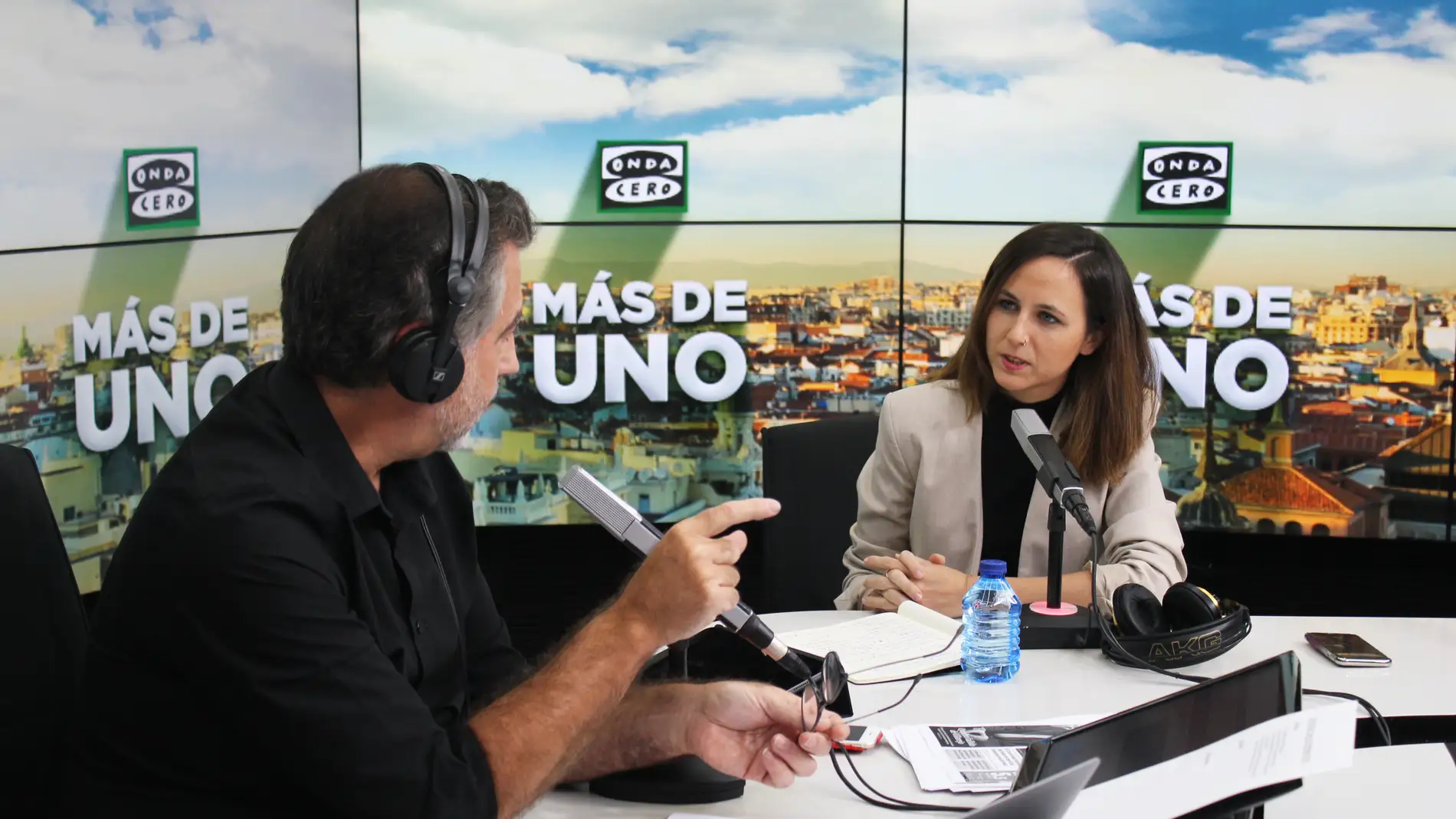 Ione Belarra con Carlos Alsina en 'Más de uno' Ione Belarra con Carlos Alsina en 'Más de uno'