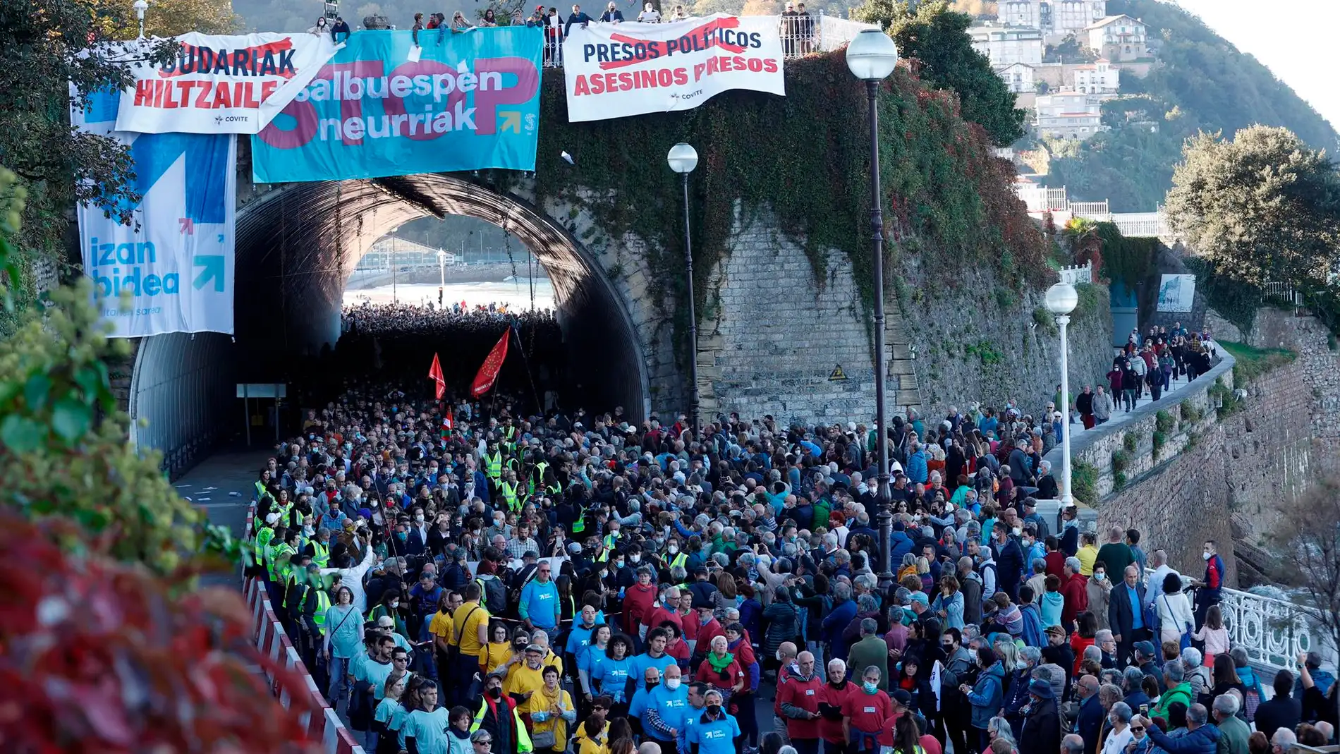 Manifestación en San Sebastián en apoyo los presos de ETA