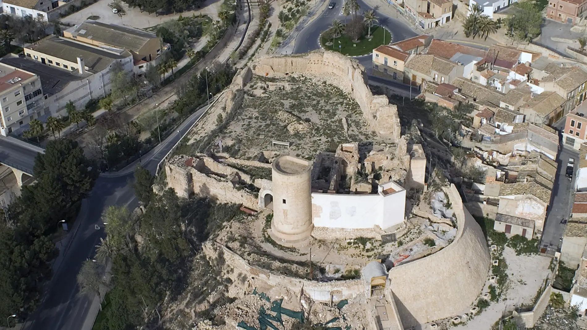 Vista aérea del Castillo de Elda.
