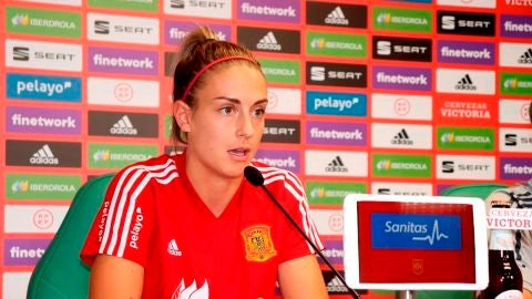 Alexia Putellas durante una rueda de prensa con la selección española