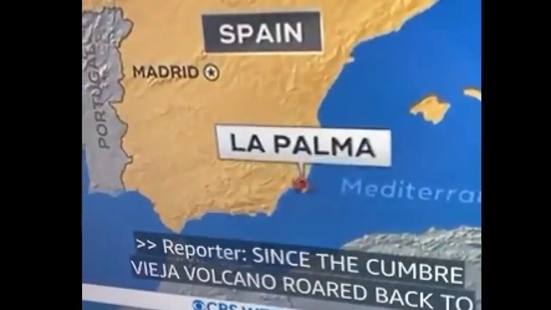 La CBS sitúa el volcán de La Palma en Murcia y desata los memes en redes