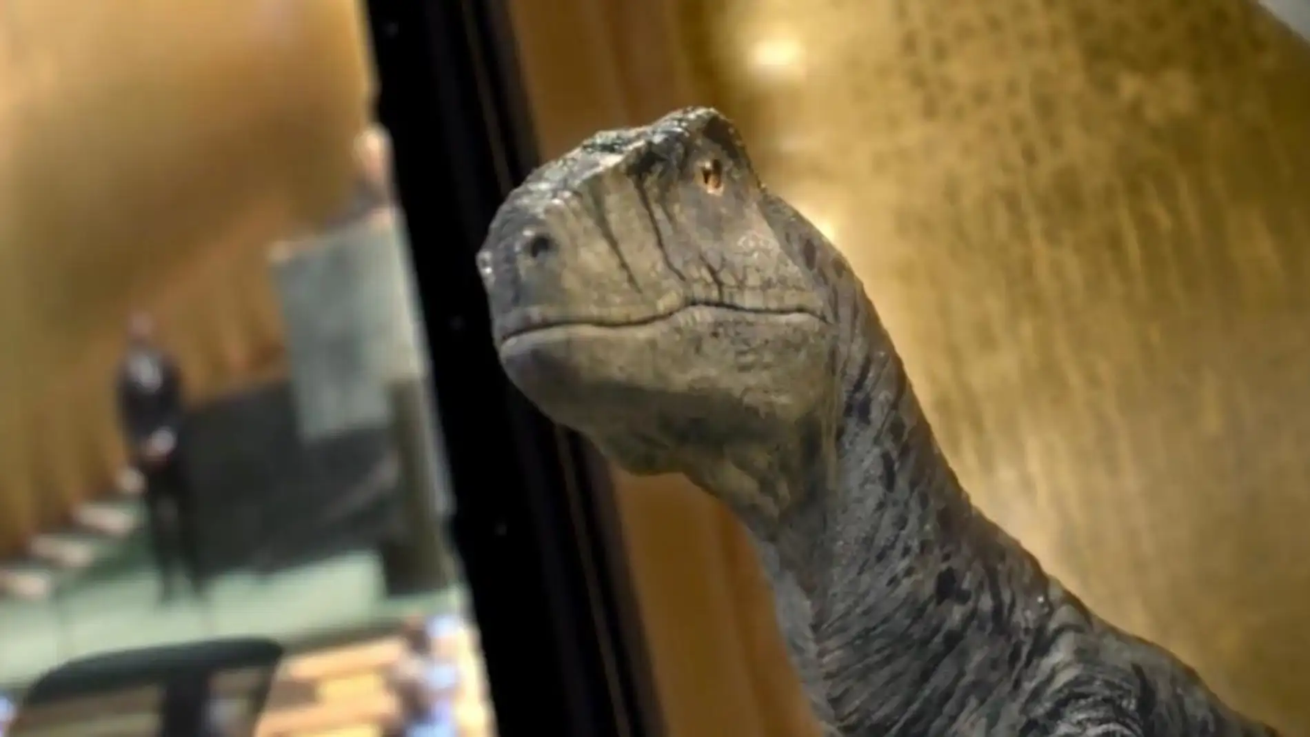 Un dinosaurio entra en la ONU para advertir del riesgo de extinción por el  cambio climático | Onda Cero Radio