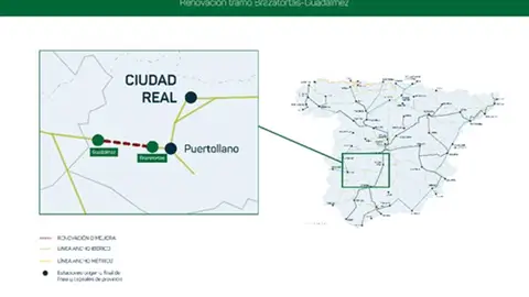 Autorizada la renovación de vía del tramo Brazatortas-Guadalmez de la línea Ciudad Real-Badajoz por 54 millones Badajoz
