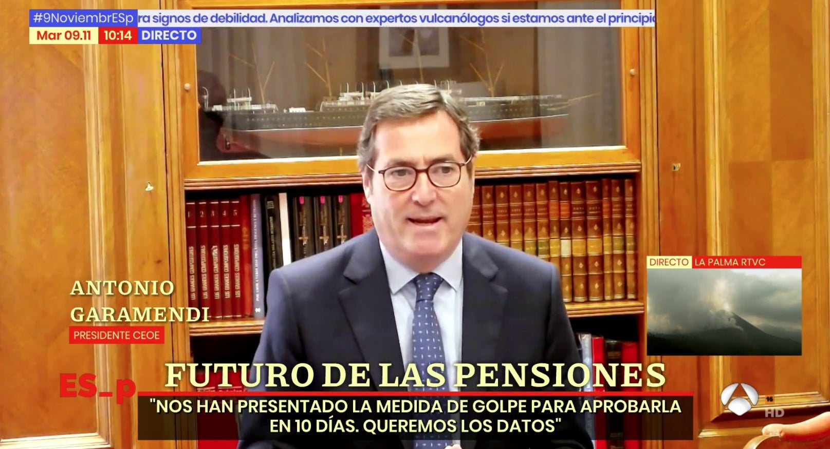 Antonio Garamendi sobre la subida de las cotizaciones: "Nos han presentado la medida de golpe para aprobarla en 10 días" Antonio Garamendi sobre la subida de las cotizaciones: "Nos han presentado la medida de golpe para aprobarla en 10 días"