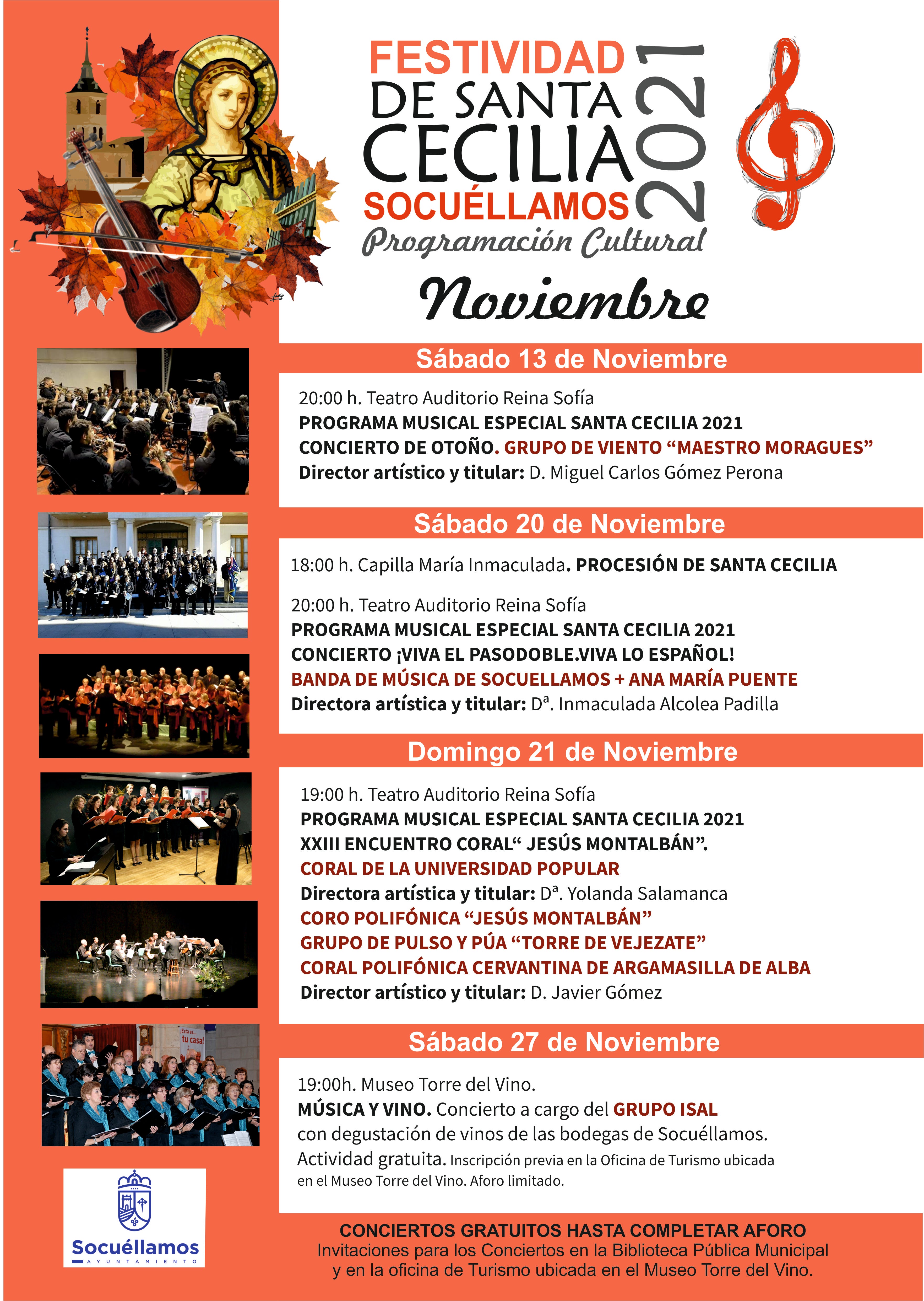 La celebración de Santa Cecilia llenará de música Socuéllamos durante el mes de noviembre La celebración de Santa Cecilia llenará de música Socuéllamos durante el mes de noviembre