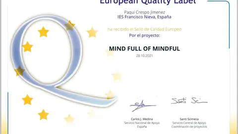 Reconocimiento que ha recibido el I.E.S. Francisco Nieva Reconocimiento que ha recibido el I.E.S. Francisco Nieva