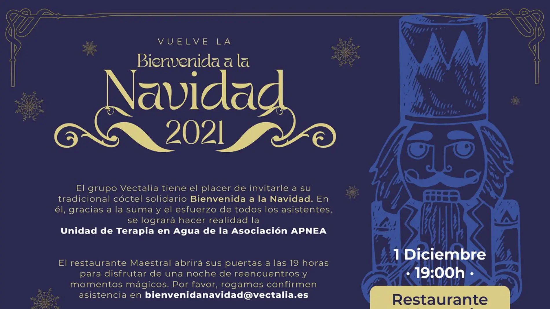 Cartel anunciador del evento navideño solidario de Vectalia 