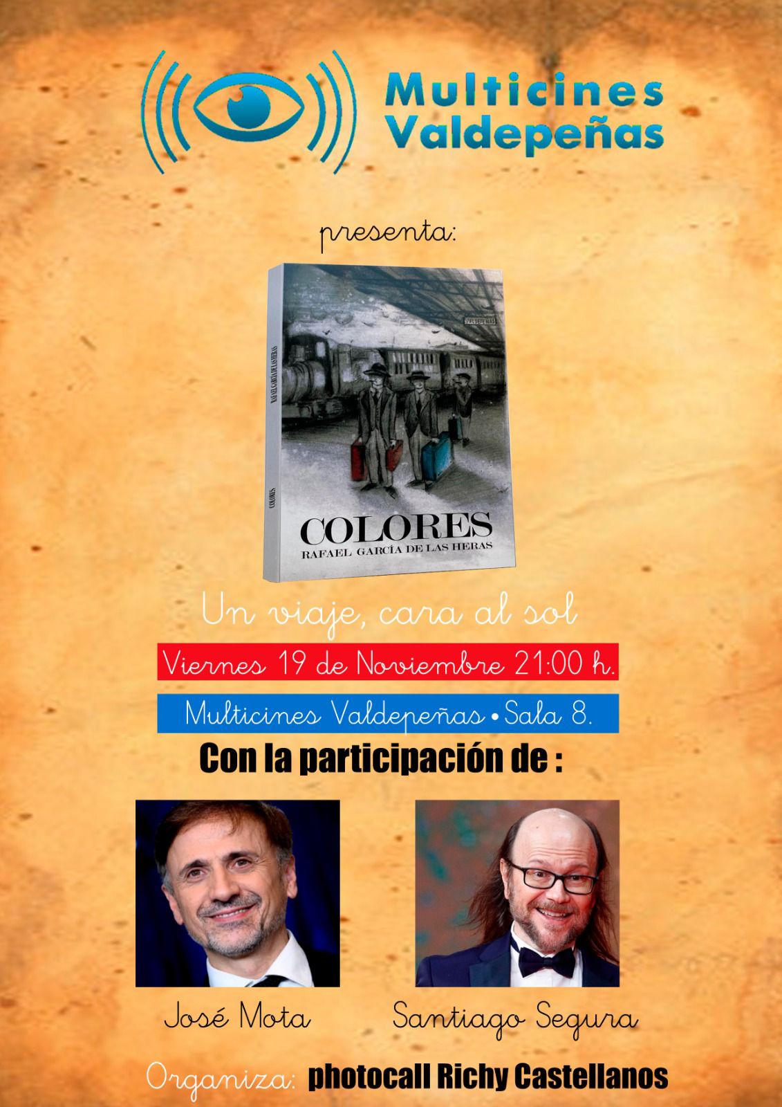 La novela Colores, de Rafael García de las Heras, se presenta el viernes La novela Colores, de Rafael García de las Heras, se presenta el viernes