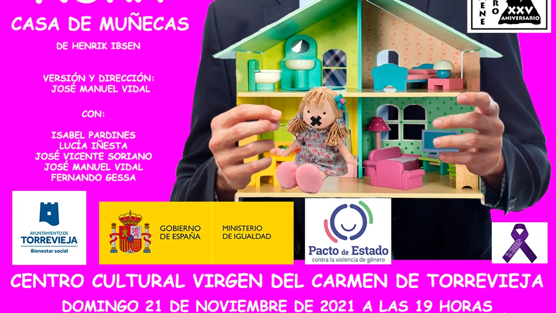 El centro cultural Virgen del Carmen acogera una obra de teatro contra la violencia de genero     
